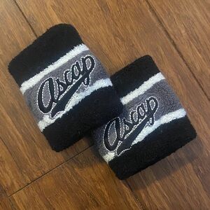 ASCAP Script Logo Black and Gray Wristbands Pair